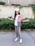 G.DUCKKIDS童裝女童秋裝套裝新款兒童運動套裝春秋季女孩衣服大童外套褲子潮 灰色 140 身高130-140cm年齡9-10歲 曬單實拍圖