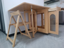 森能全實木折疊餐桌餐椅組合小戶型家用可伸縮靠墻原木風折疊吃飯桌子 1.7米實木折疊餐桌+折疊椅*4 曬單實拍圖