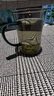 美斯尼茶杯泡茶玻璃杯加厚耐高溫水杯辦公家用帶把手大口徑杯子 墨色湖綠把望月杯 330ml 曬單實(shí)拍圖