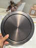 小懶貓圓形不銹鋼304臺面嵌入式垃圾桶蓋子翻蓋配件搖蓋廚房洗手間隱藏 Y430小號槍灰色（開(kāi)孔18-19cm） 曬單實(shí)拍圖