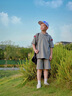 英氏（YEEHOO）男童套裝兒童短袖短褲兩件套衣服夏季運(yùn)動(dòng)學(xué)院風(fēng)夏裝新款中大童裝 法式學(xué)院 花灰 160 曬單實(shí)拍圖