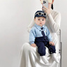 奧特曼童裝嬰兒衣服秋裝2025新款洋氣新生兒連體衣男女寶寶洋氣外出哈衣 男藍(lán)色 66cm 66碼建議3-6個(gè)月10-13斤 曬單實(shí)拍圖