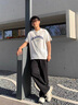 MAGIOPY奢侈高端品牌美式工裝休閑褲男士春夏新款寬松百搭垂感直筒褲 黑色 L 適合130-150斤 曬單實拍圖