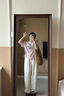 班尼路（Baleno）奶芙山本褲女2025新款百搭慵懶薄款休閑褲女柔順肌理女裝闊腿褲子 曬單實(shí)拍圖