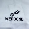 WE11DONE刺繡小字母標語(yǔ)條紋夏季情侶插肩短袖T恤男 白色 S 曬單實(shí)拍圖