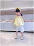 G.duck女童夏裝套裝女寶寶裙子夏季分體衣服一歲女童夏款童裝0-3歲小孩 小格吊帶套裝黃色 偏小一碼 110 建議身高100-105cm年齡4-5 曬單實(shí)拍圖