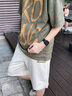 名創(chuàng)優(yōu)品（MINISO）重磅短褲男夏季戶外運動直筒五分褲青少年潮流百搭中褲 淺米 2XL 曬單實拍圖