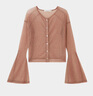 moussy 女裝新品氣質(zhì)通勤辦公室薄款針織開(kāi)衫女010HAS80-2221 131淺橙色 均碼 曬單實(shí)拍圖