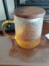 雅集高檔玻璃杯錘紋茶嶼悠覺(jué)杯木蓋款泡茶杯辦公室茶道喝茶杯450ml 曬單實(shí)拍圖