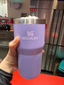 STANLEY拎拎杯吸管杯水杯保溫杯不銹鋼杯子大容量辦公591ML-薰衣草紫 曬單實(shí)拍圖
