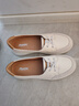 拔佳（Bata）休閑鞋女春季商場新款牛羊皮通勤百搭輕便開車單鞋WRV57AA4七夕 米白 38 曬單實(shí)拍圖