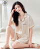 都市麗人冰絲睡衣女2025年新款夏季薄款短袖夏天仿真絲綢高級感家居服套裝 曬單實(shí)拍圖