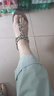 啄木鳥(niǎo)羅馬涼鞋女夏仙女風(fēng)平底學(xué)生2025新款百搭夾腳趾水鉆人字波西米亞 黑色 36 曬單實(shí)拍圖