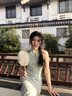 貞喜氣新中式國(guó)風(fēng)清冷感綠色改良旗袍性感風(fēng)情萬種絕美掛脖連衣裙女夏季 青綠色 M 曬單實(shí)拍圖
