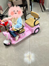 ZOCO兒童電動(dòng)摩托三輪車(chē)可坐大人1-6歲男女孩寶寶雙人駕駛遙控玩具車(chē) 遙控卡其：雙驅+早教音樂(lè )+雙人座 曬單實(shí)拍圖
