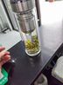 OQB德國品質(zhì)高硼硅玻璃杯男士雙層防摔水杯茶水分離大容量泡茶杯子 天使之目 700ml 曬單實(shí)拍圖