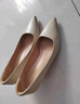 森達高跟鞋女細跟不累腳性感真皮通勤尖頭中跟單鞋ZTC03CQ3 杏色 37 曬單實(shí)拍圖