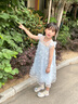 迪士尼艾莎公主裙女童連衣裙2025夏季新款甜美兒童網(wǎng)紗裙碎花禮服裙子 藍(lán)色 （艾莎公主） 120 曬單實拍圖