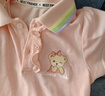 Classic Teddy精典泰迪童裝女童短袖連衣裙兒童polo裙寶寶時(shí)尚公主裙 粉色  120 曬單實(shí)拍圖