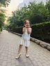 笛莎童裝女童套裝2025年夏裝小女孩運動風無袖短褲套裝 清水藍 120 曬單實拍圖