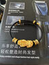 蓓影 黃金貔貅手鏈男女款足金轉(zhuǎn)運(yùn)珠招財(cái)本命年情侶手串520情人節(jié)禮物 黑繩大號(hào)貔貅+2個(gè)轉(zhuǎn)運(yùn)珠 約3.3克 曬單實(shí)拍圖