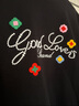 GOODBRAND全系列珍珠燙鉆刺繡輕奢時(shí)尚感g(shù)ood短袖T恤男女情侶潮服 黑色3D立體刺繡 XL 曬單實(shí)拍圖