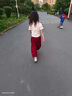 G.DUCKKIDS女童套裝夏季2025新款兒童純棉短袖褲子中大童女孩洋氣兩件套衣服 黑T恤+酒紅褲【黑色】 120 適合110-120cm年齡6-7歲 曬單實(shí)拍圖