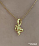 中國黃金（CHINA GOLD）足金線(xiàn)條蛇盤(pán)兔黃金生肖項鏈立體吊墜本命蛇年新年生日禮物送女友 線(xiàn)條蛇盤(pán)兔吊墜【配S925鏈】 曬單實(shí)拍圖