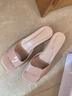 爾山集裸色顯白高跟涼鞋女夏氣質(zhì)細(xì)跟方頭露趾性感外穿一字帶涼拖鞋 裸色8cm 36 曬單實(shí)拍圖