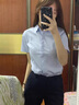 伊婭莎西褲男女職業(yè)正裝褲制服商務(wù)白領(lǐng)直筒褲松緊工裝褲上班工作服褲子 寶藍色女西褲 XL 曬單實拍圖