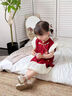 迪士尼（Disney）童裝周歲禮服女寶寶夏季嬰兒衣服0-6個(gè)月百日宴衣服新生兒抓周服 紅色 90cm 90碼建議1~2歲（80-90cm） 曬單實(shí)拍圖
