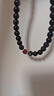 石玥珠寶精品6mm彩虹眼天然黑曜石手串紅瑪瑙轉(zhuǎn)運珠水晶手鏈項鏈男女士款 曬單實拍圖