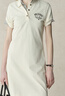 ELAND衣戀連衣裙女polo領(lǐng)單色刺繡修身顯瘦棉感裙子2025夏季新款 乳白色(64)Cream L /170 曬單實(shí)拍圖