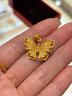 卡鉑亞古法黃金吊墜 足金999花絲蝴蝶掛墜鏈墜女款送女友送媽媽 6.20克 高2.5cm 寬2.6cm 曬單實拍圖
