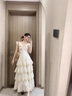 瑜尚臻品法式溫柔蛋糕裙海邊度假連衣裙女夏季奶甜氛圍感荷葉邊收腰長(cháng)裙子 【杏色】L 曬單實(shí)拍圖