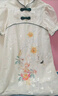 Classic Teddy女童連衣裙兒童漢服中大童裝國風(fēng)新中式旗袍淑女公主裙 白色 140  曬單實拍圖