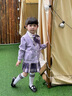 G.DUCKKIDS女童套裝春秋季2025新款衣服兒童小女孩洋氣秋裝jk學(xué)院風(fēng)套裝裙子 紫色三件套 130 cm 曬單實(shí)拍圖