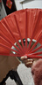 米囹太極扇功夫扇子響扇紅色塑料骨老人武術(shù)表演扇雙面扇兒童舞蹈扇子 太極功夫扇【塑骨八寸紅素面】 【傳統與現代結合 復古中國風(fēng)】 曬單實(shí)拍圖