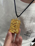 如潼（RUTONG）黃金龍牌吊墜花絲鏤空足金999包銀項(xiàng)鏈男士霸氣龍吐珠方牌 龍牌吊墜+黑繩 重量41克 包金1.2克 曬單實(shí)拍圖