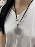 翡翠吊墜玉墜男女士飄花玉石玉佩父親節(jié)禮物約25mm男女情侶款 翡翠A貨龍鳳呈祥吊墜圓形玉佩冰種飄花淡綠色男女 曬單實拍圖