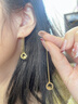 中國珠寶織夢網(wǎng)圓環(huán)黃金耳線女足金愛心耳環(huán)一對七夕情人節(jié)禮物送女友老婆 足金織夢網(wǎng)流蘇耳線+品牌禮盒 金重約1.2g 曬單實(shí)拍圖