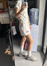 冶芷滿印星星織帶插肩袖T恤女夏季美式復(fù)古y2k修身短款短袖 滿印星星T恤白黑色 S 曬單實(shí)拍圖