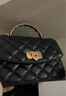 CHARLES&KEITH25秋季新品菱格鏈條手提斜挎包小方包包女包七夕禮物CK2-50701608 Black黑色 S 曬單實拍圖