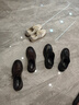百麗褶皺商務(wù)鞋男鞋新款商場同款牛皮休閑皮鞋8ND01DM4 黑色-單里 42 (260mm) 曬單實(shí)拍圖