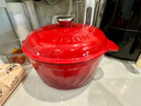 CORELLE BRANDS康寧晶炫琺瑯鍋家用鑄鐵鍋燉鍋煲湯鍋結(jié)婚喬遷送禮物高顏值砂鍋 VISIONS晶炫櫻桃紅 24cm 4.6L 曬單實(shí)拍圖