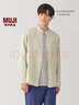 無印良品（MUJI）男式 漢麻水洗 立領 長袖襯衫 男士襯衣外套男裝25年夏季AC216A5S 淡綠色 S (165/84A) 曬單實拍圖
