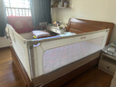 丸丫嬰兒床圍欄寶寶防摔床護(hù)欄床上床邊防掉檔板防護(hù)欄加高1.5米 卡其 曬單實(shí)拍圖