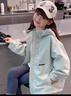 茨語童裝女童外套春秋款2025新款洋氣兒童時髦連帽沖鋒衣中大童休閑 8867淺綠色 140 曬單實拍圖