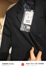 卡賓男裝條紋休閑西服23秋新款LOGO章仔外套商場(chǎng)同款B2233133005 煤黑色01 M /48/170 曬單實(shí)拍圖