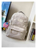 viney新款書(shū)包時(shí)尚大容量1-6年級初中高中大學(xué)生雙肩包女簡(jiǎn)約輕便背包 米白色+可愛(ài)掛件 高顏值戶(hù)外出游通勤休閑旅行包 曬單實(shí)拍圖